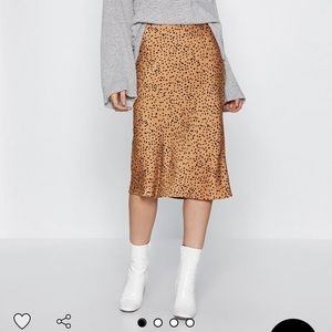BOGO FREE Nasty Gal Spotted Midi Slip Skirt